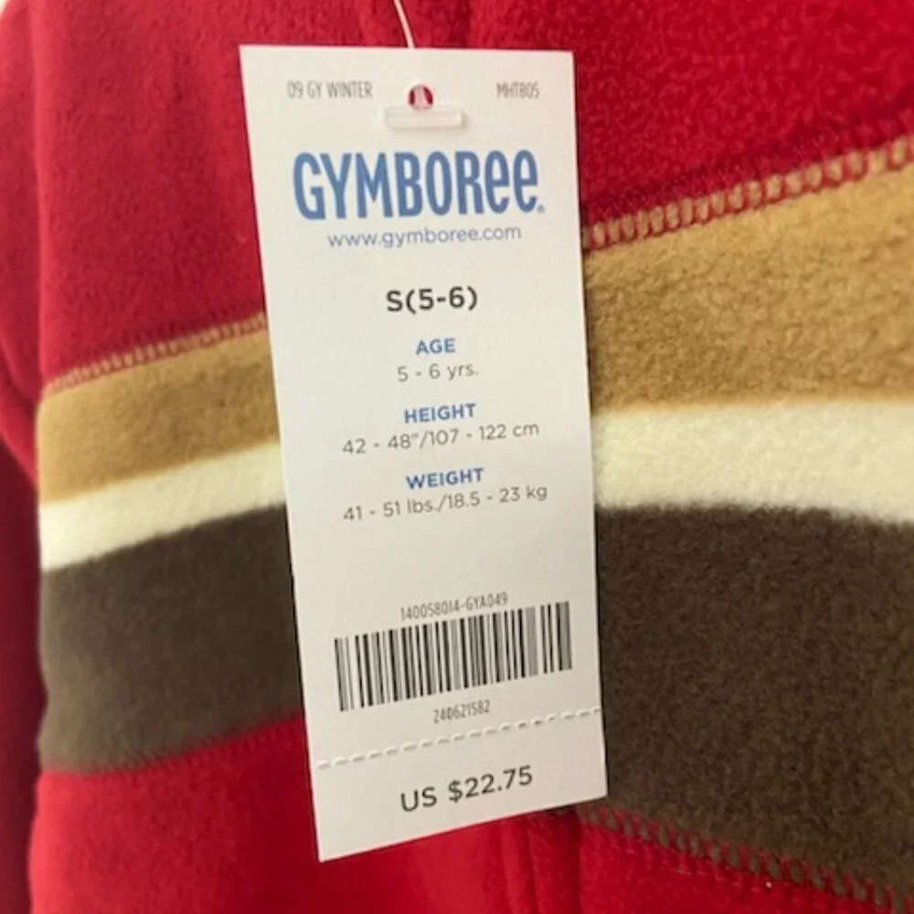Gymboree‎ Boys Fleece Jacket Size S (5-6) Full Zip Fall Autumn Cozy Layer
